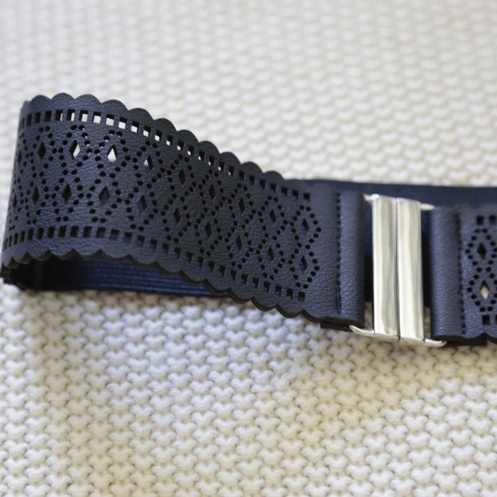 Black Stretch Waist Belt, Sm-Med